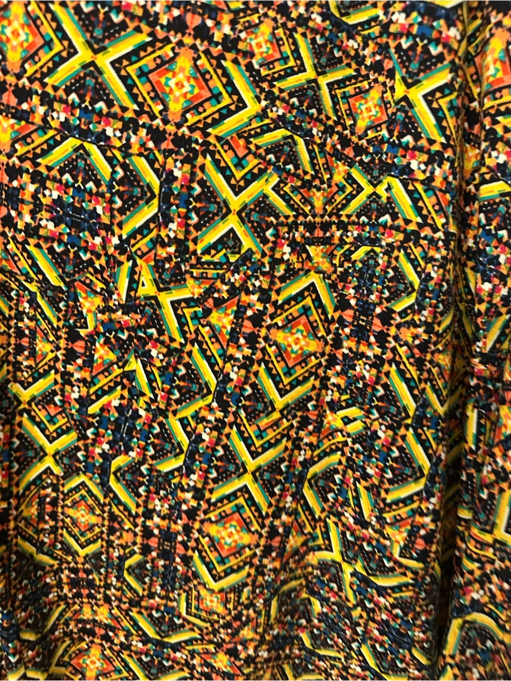 LuLaRoe Yellow Black Multi Geometric Short Sleeve Tunic - Picture 2 of 2